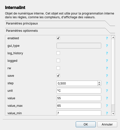 Setpoint properties