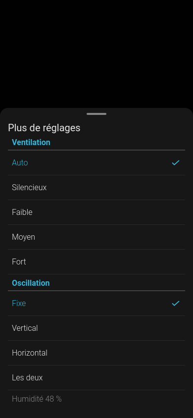 More settings on mobile