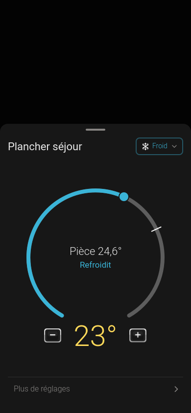 Thermostat settings on mobile