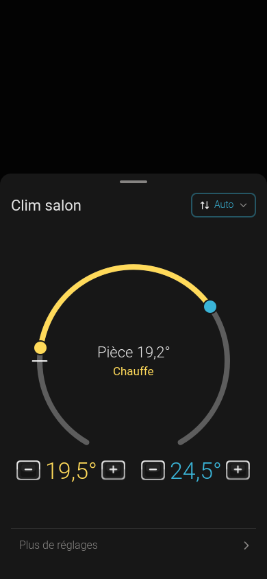 Settings on mobile