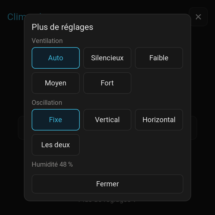 More settings popup
