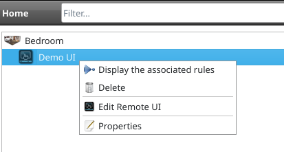 Remote UI editor menu
